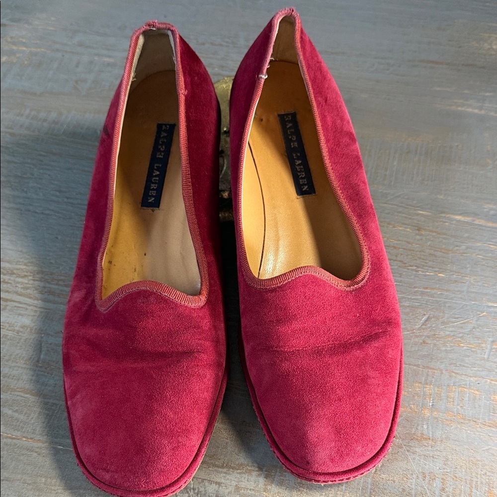 Ralph Lauren Women's Burgundy Suede Loafers